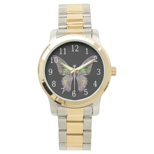 Pulsera Reloj de mariposa colorido (Anverso)