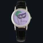 Pulsera Reloj de máscaras de mascarada del Club de Drama P<br><div class="desc">Watch presenta un ilustracion de marca original de una máscara de mascarada morada. Simplemente personaliza con tu nombre.</div>