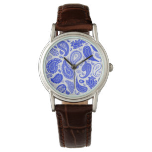 Pulsera Reloj de moda azul de Paisley de Julia Everhart