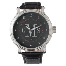Reloj de monograma personalizado de clase masculin