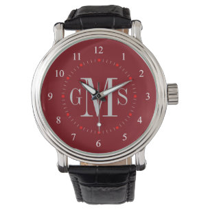 Pulsera Reloj de monograma personalizado de clase masculin