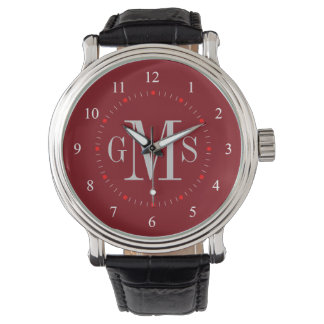 Pulsera Reloj de monograma personalizado de clase masculin