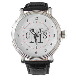 Pulsera Reloj de monograma personalizado de clase masculin