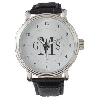 Pulsera Reloj de monograma personalizado de clase masculin