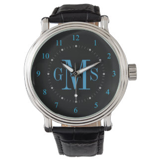 Pulsera Reloj de monograma personalizado de clase masculin