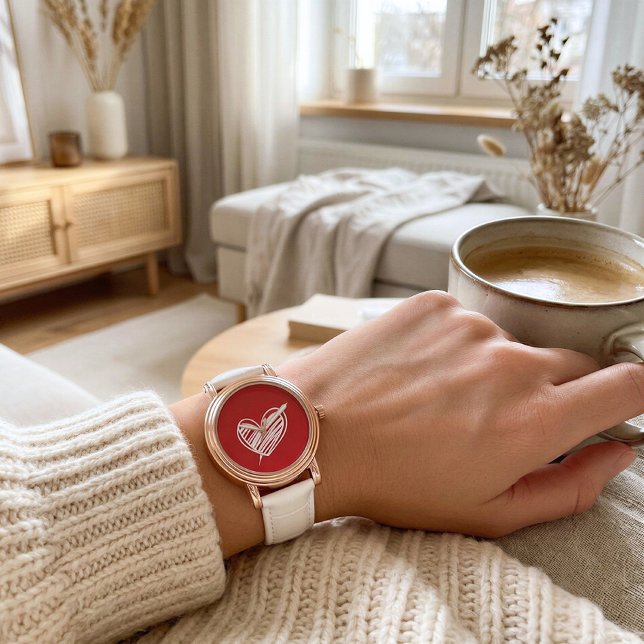 Pulsera Reloj de mujer Corazón Rojo Atemporal (Subido por el creador)