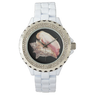 Pulsera Reloj de mujer de concha de caracol rosa