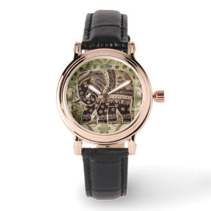 Pulsera Reloj de mujer estilo antiguo de elefante vintage