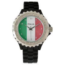 Reloj de muñeca de bandera italiana para hombres y