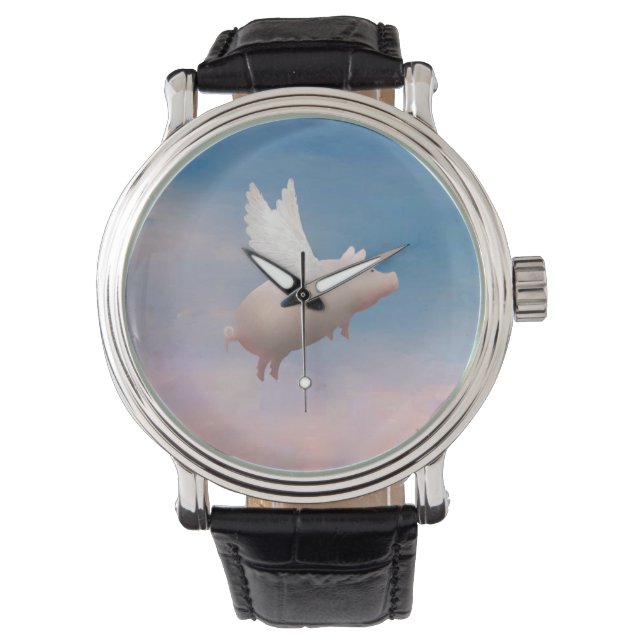 Pulsera reloj de muñeca de cerdo volador (Anverso)