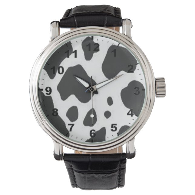 Pulsera Reloj de muñeca de diseño de "impresión en vaca" (Anverso)