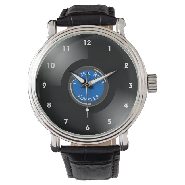 Pulsera Reloj de muñeca de diseño de registros de vinilo (Anverso)