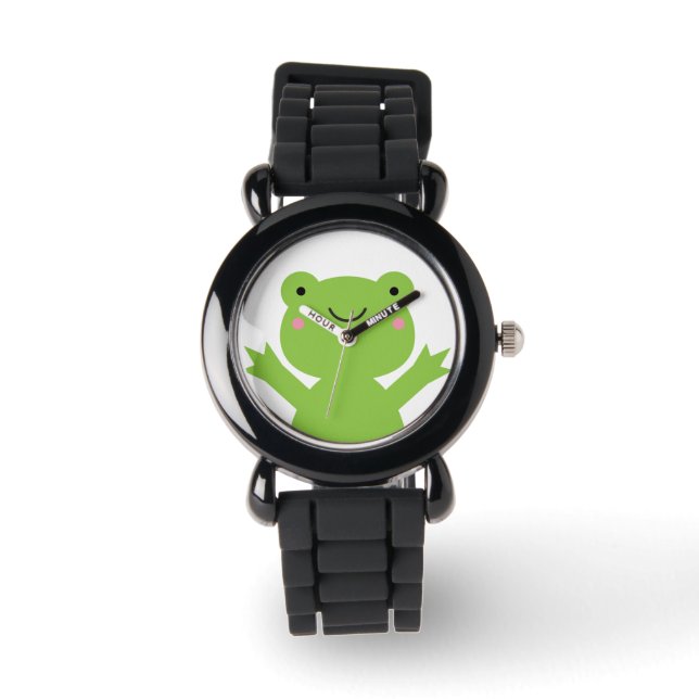 Pulsera Reloj de muñeca de rana verde feliz (Anverso)