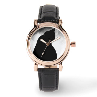Pulsera Reloj de muñeca de silueta de gato negro