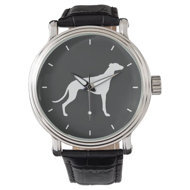 Pulsera Reloj de muñeca de silueta de perro de Greyhound (Anverso)