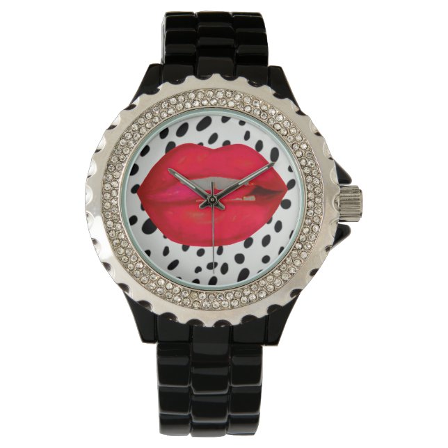 Pulsera Reloj de muñeca diamante de imitación leopardo de  (Anverso)