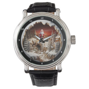 Pulsera Reloj de Navidad Pueblo Nevado de Papá Noel