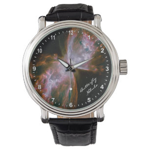 Pulsera Reloj de nebulosa de astronomía y mariposa, Hubble