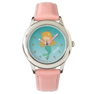 Pulsera Reloj de niña personalizado niña sirena linda