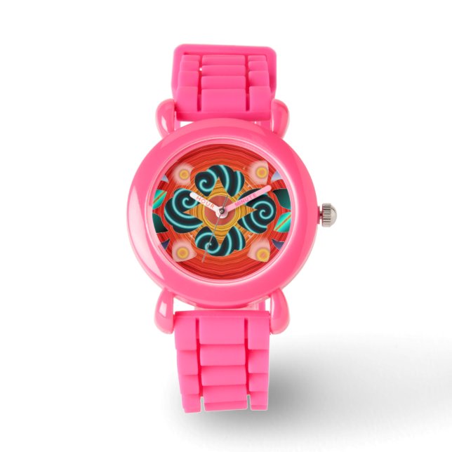 Pulsera Reloj de niños con flores (Anverso)