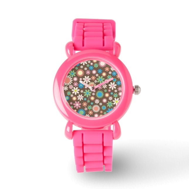 Pulsera Reloj de niños con flores (Anverso)