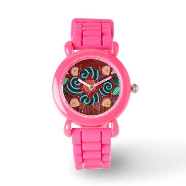 Pulsera Reloj de niños con flores (Anverso)