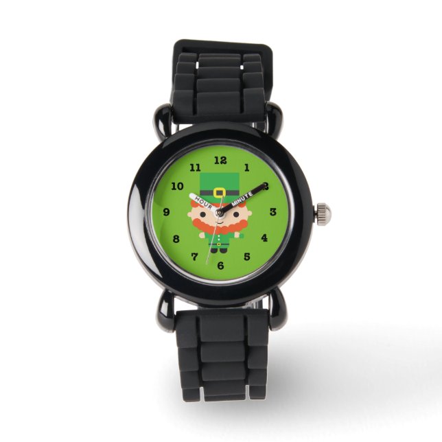 Pulsera Reloj de niños de Leprechaun (con números) (Anverso)