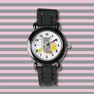 Pulsera Reloj de niños de ratón con Personalizado gris