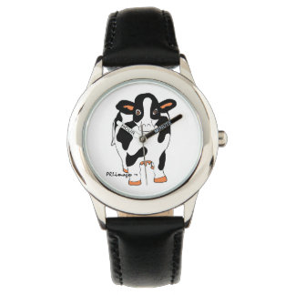 Pulsera Reloj de niños de vacas blancas y negras