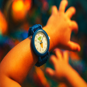 Pulsera Reloj de niños de zanahoria linda con reloj de ojo