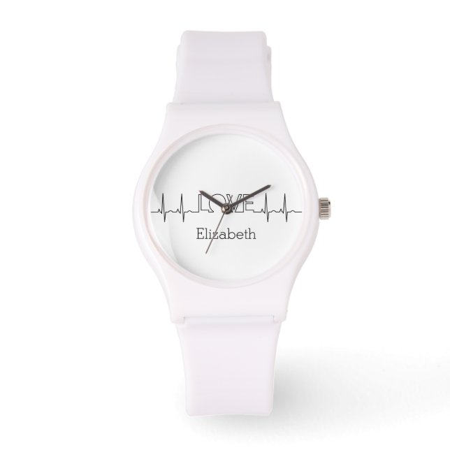 Pulsera Reloj de nombre personalizado de enfermera Minimal (Anverso)