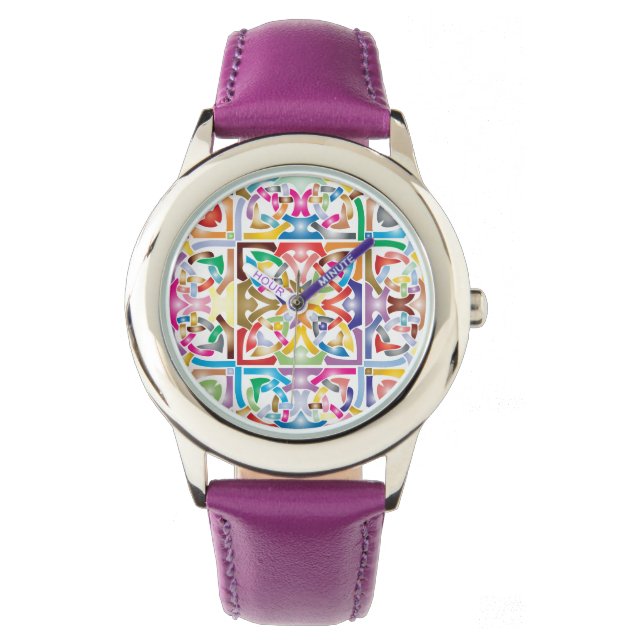 Pulsera reloj de nudos celtas multicolores (Anverso)