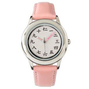 Pulsera Reloj de Numerales Kanji Zen Sakura Rosa