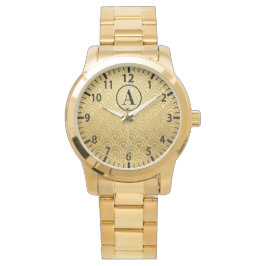 Pulsera Reloj de oro con inicial personalizada