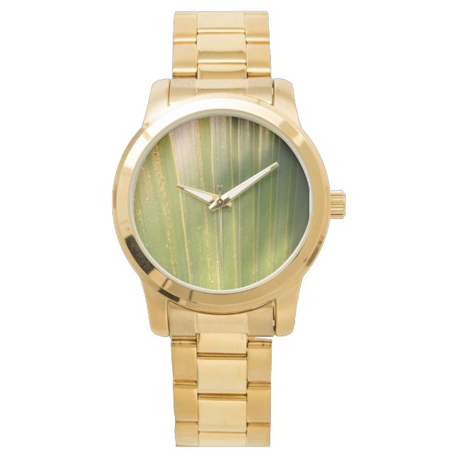 Pulsera reloj de oro de palma natural (Anverso)