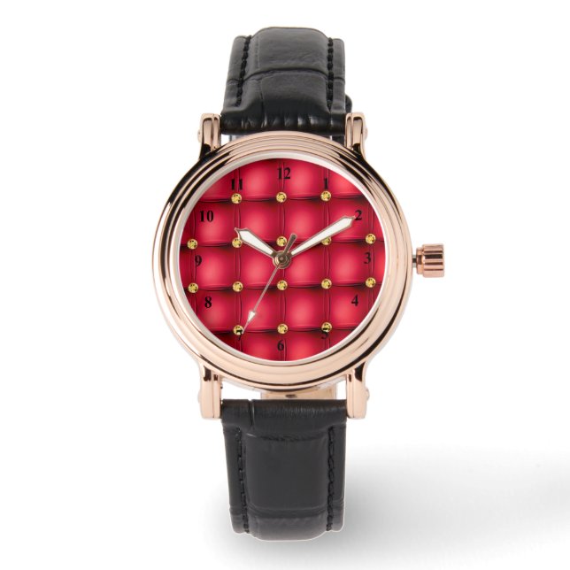 Pulsera Reloj de oro rojo con diamante tufted (Anverso)