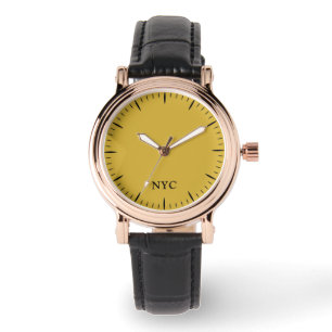 Pulsera Reloj de oro rosa con texto personalizado y estilo