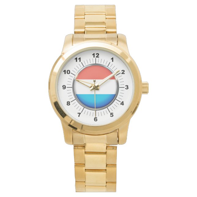 Pulsera Reloj de oro sobrevalorado de la bandera de Luxemb (Anverso)