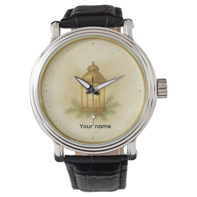 Pulsera Reloj de pared de invierno de linterna acogedora – (Anverso)