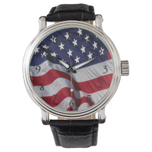 Pulsera Reloj de pared de la bandera estadounidense