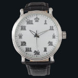 Pulsera Reloj de pared temática del ajedrez<br><div class="desc">Este reloj de pared único está especialmente diseñado para los amantes del ajedrez y para los jugadores de Chess.com. Con un diseño limpio en blanco y negro con elegantes piezas de ajedrez en lugar de números, aporta estilo y estrategia a tu hogar. Perfecto para su sala de juegos, estudio u...</div>