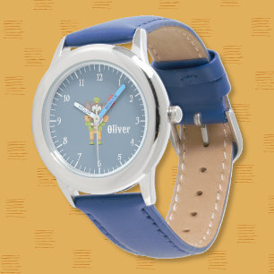 Pulsera Reloj de payaso de circo elefante azul para niños 