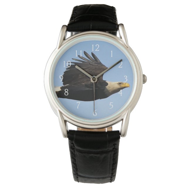 Pulsera Reloj de perfil de águila calva (Anverso)