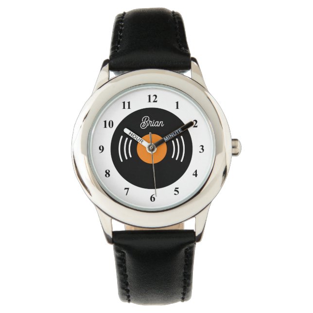 Pulsera reloj de personalizado con disco de música de vini (Anverso)