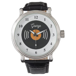 Pulsera reloj de personalizado masculino con disco de músi