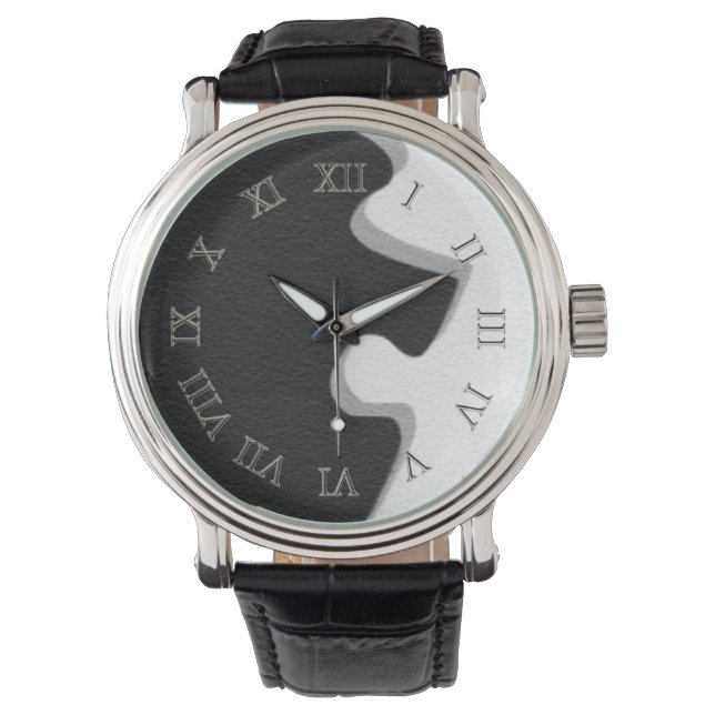 Pulsera Reloj de piezas del rompecabezas negro (Anverso)