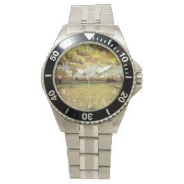 Pulsera Reloj de pintura al óleo de arte fino. Paisaje