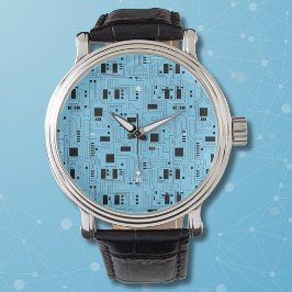 Pulsera Reloj de placa de circuito clásico azul Azur para