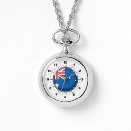 Pulsera Reloj de plata con bandera de Australia femenino