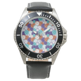 Pulsera Reloj de plata con un dial de mosaico geométrico c